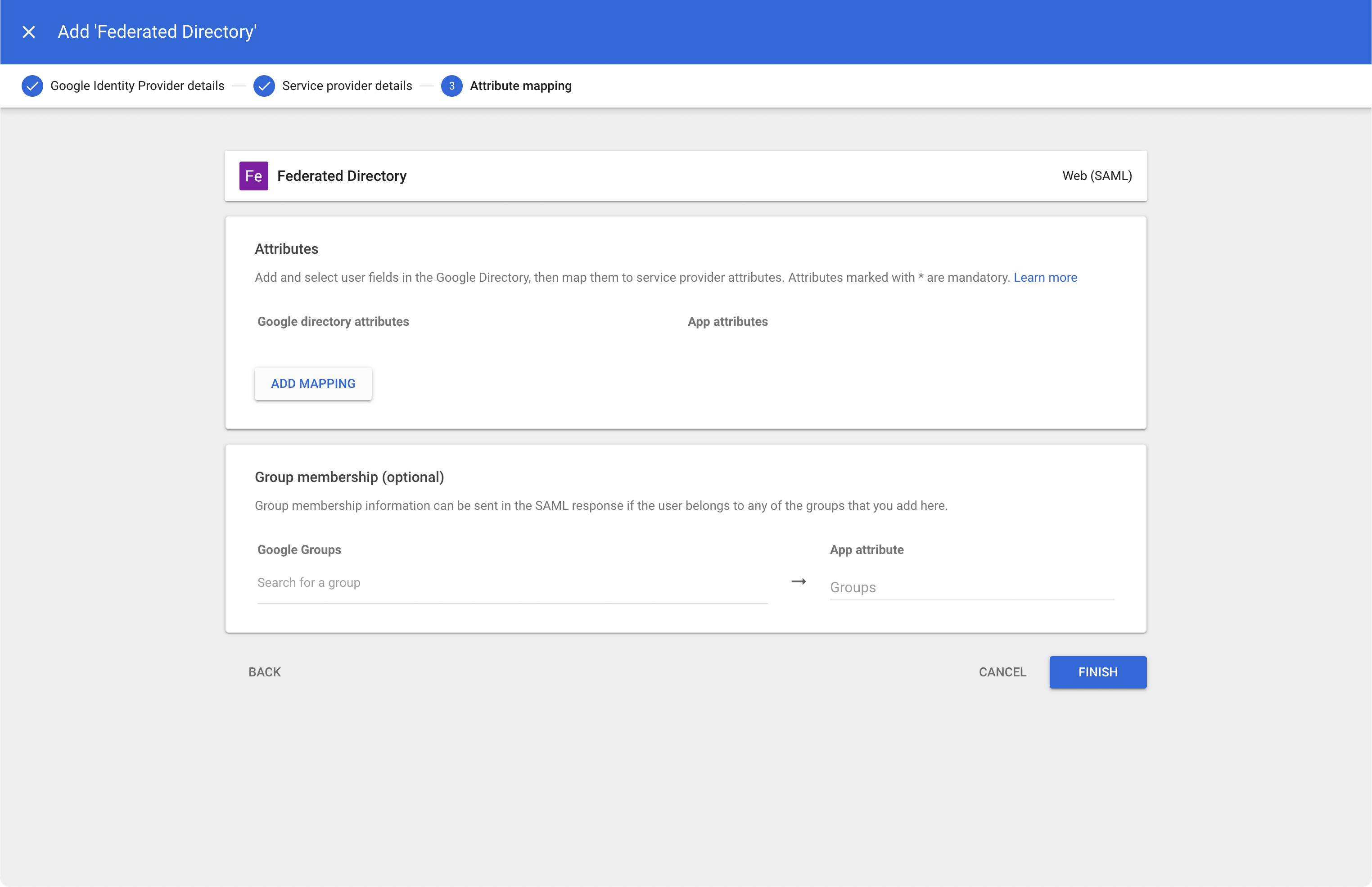 Set authentication to Google