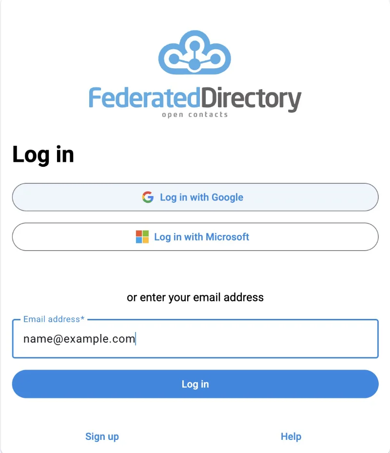 Login with Google, Microsoft or enter your email address